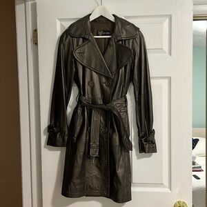 Vintage Bronze Leather Trench size S